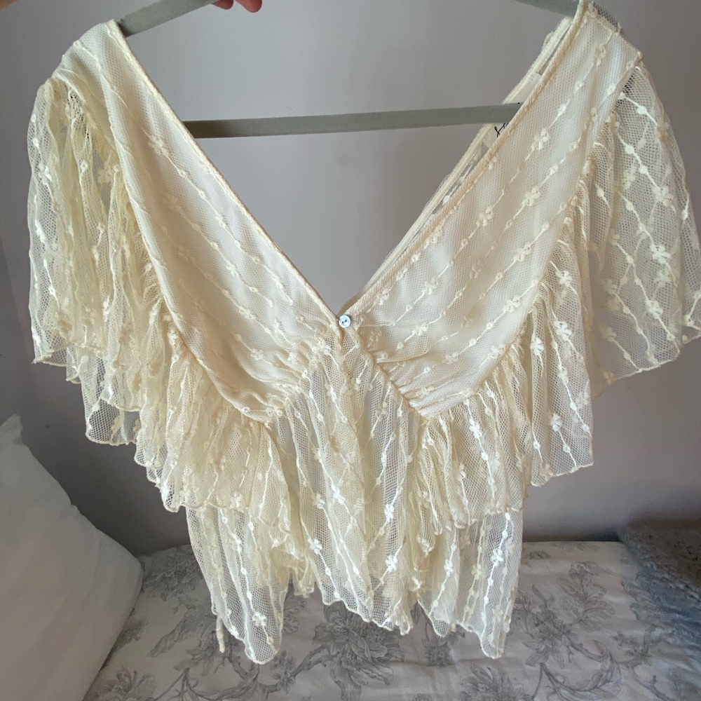 Beige sheer top